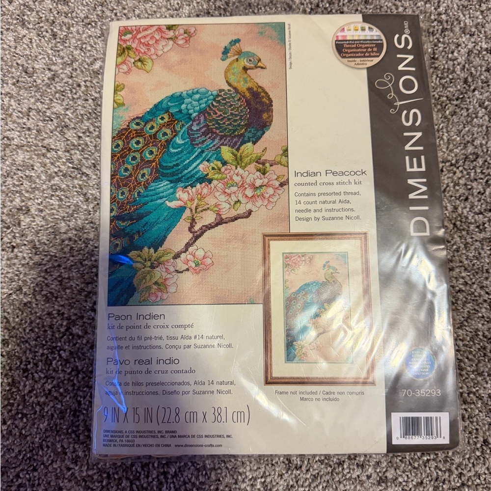Indian Peacock Cross Stitch Kit